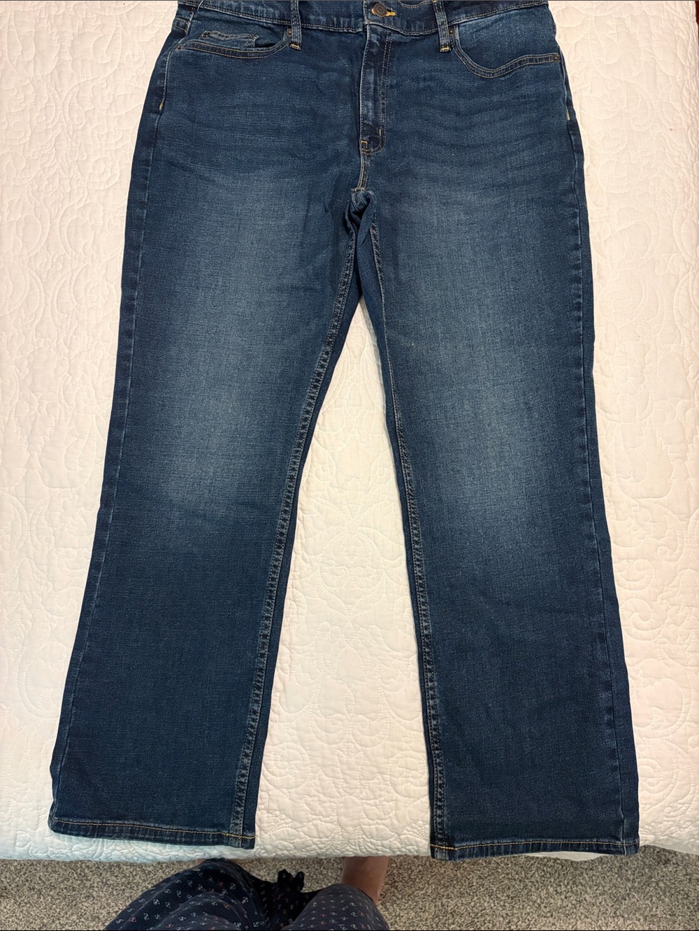Men's Straight-Leg Jeans in Dark Blue Denim